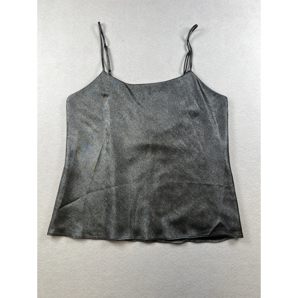Banana Republic Women's Silver V-neck Metallic Silver Cami Tank Top Size S‎